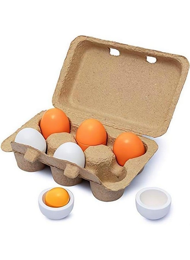 Sportsvoutdoors Sportsvoutdoors 6PCS Egg Kitchen Toys, Wooden Toy Food, Kids Play Food Cooking DIY Kitchen Pretend Play Food Set, Easter Eggs  - Image 5
