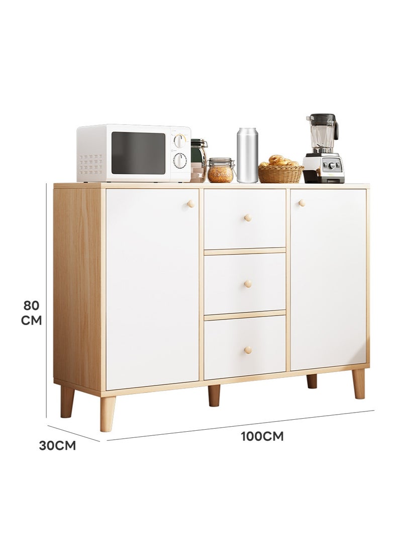 Sharpdo Coffee Corner,Kitchen Storage Cabinet,Sideboard,Coffee Corner with Door,Suitable for Kitchen, Living Room, Dining Room,Bedroom 100*30*80cm - Image 4