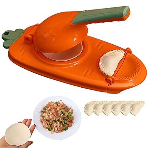 HASTHIP® Dumpling Maker, 2 in 1 Dumpling Maker Press, Dumpling Skin Maker with Dumpling Press, DIY Dumpling Skin Maker and Dumpling Mould Press 3.9'' Dumpling Sheets Press Maker - Image 1