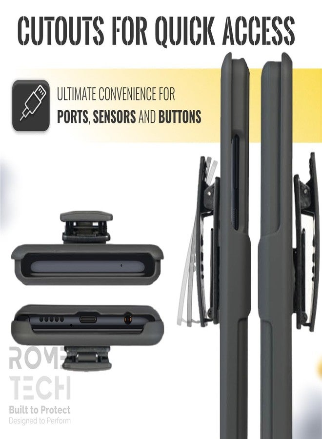 ROME TECH Designed for Motorola Moto G Stylus Case with Belt Clip Holster - Kickstand Cover Phone Case - Black - Image 4
