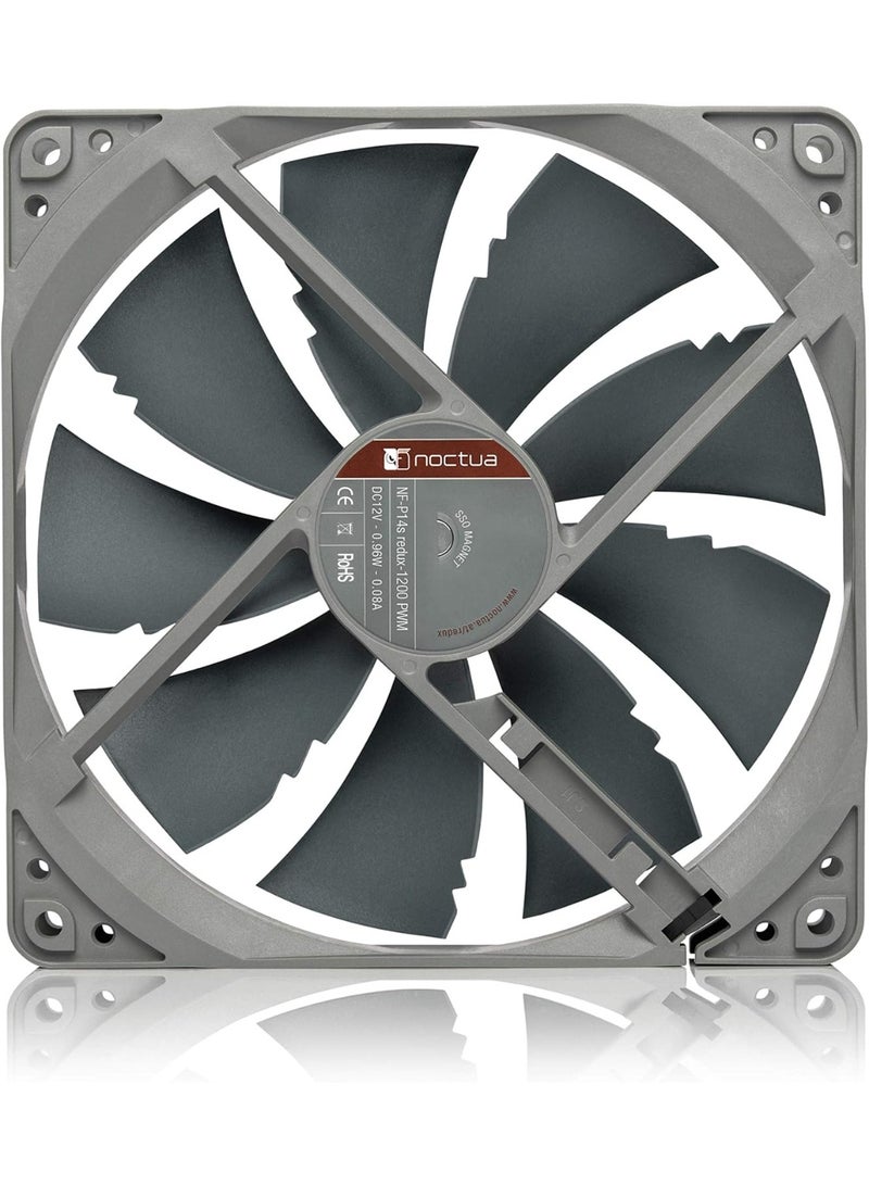 Noctua NF-P14s redux-1200 PWM, Quiet Fan, 4-Pin, 1200 RPM (140mm, Grey) - Image 1