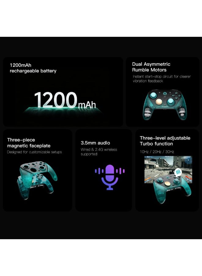 GameSir G7 Pro 8K Wireless Gaming Controller for PC, Aimlabs Edition, 8000Hz Polling Rate, TMR Anti-Drift Joysticks, Hall Effect Triggers, 2.4GHz & Wired Esports Gamepad with 3.5mm Audio Jack for Windows - Image 4