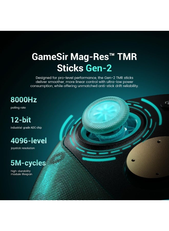 GameSir G7 Pro 8K Wireless Gaming Controller for PC, Aimlabs Edition, 8000Hz Polling Rate, TMR Anti-Drift Joysticks, Hall Effect Triggers, 2.4GHz & Wired Esports Gamepad with 3.5mm Audio Jack for Windows - Image 2