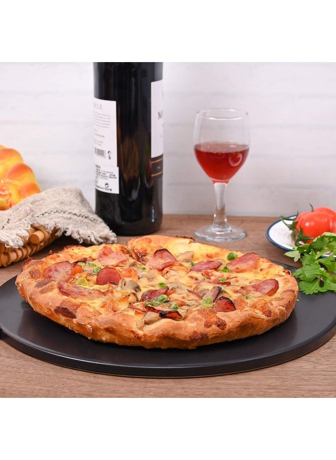 menesia Menesia 12 Inch Black Non-stick Ceramic Pizza Stone Pan, Baking Stones for Ovens & Grill & BBQ, Round Oven Cooking Stone  - Image 3