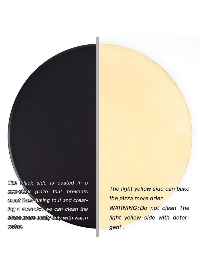 menesia Menesia 12 Inch Black Non-stick Ceramic Pizza Stone Pan, Baking Stones for Ovens & Grill & BBQ, Round Oven Cooking Stone  - Image 5