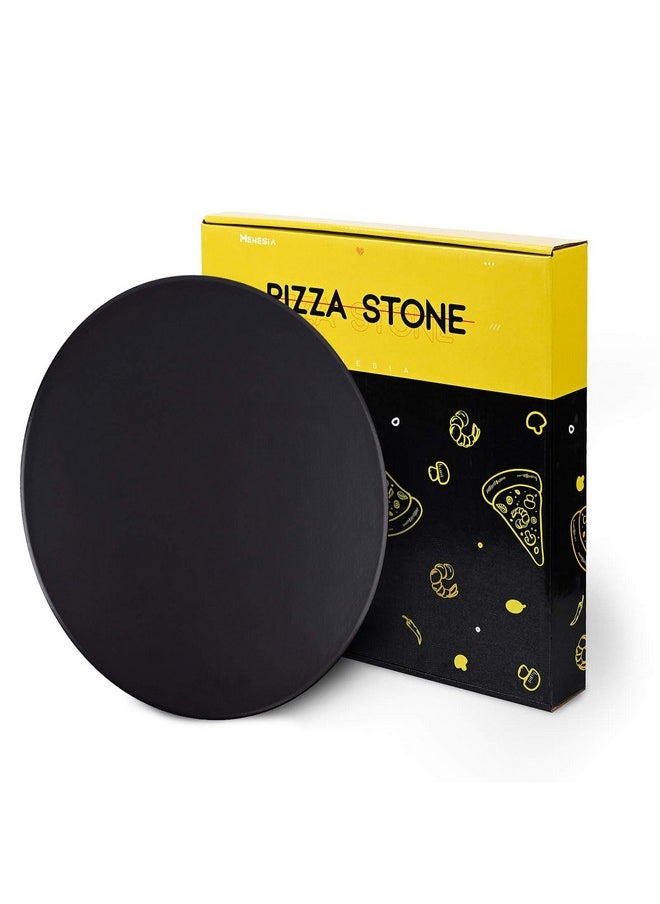 menesia Menesia 12 Inch Black Non-stick Ceramic Pizza Stone Pan, Baking Stones for Ovens & Grill & BBQ, Round Oven Cooking Stone  - Image 1
