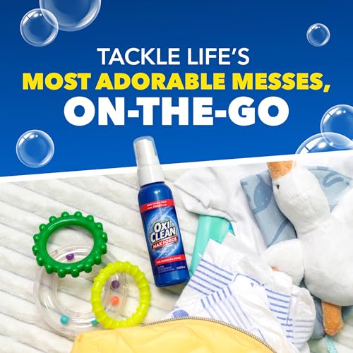 OxiClean Max Force Laundry Stain Remover Spray, Newborn & Baby Essentials, Travel & On-The-Go Stain Treater, 2 fl oz, 2PK - Image 5