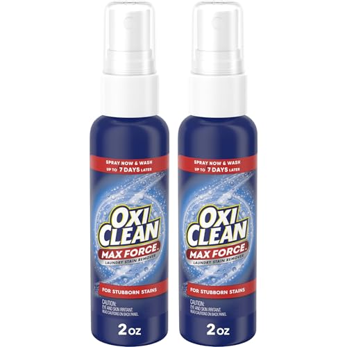 OxiClean Max Force Laundry Stain Remover Spray, Newborn & Baby Essentials, Travel & On-The-Go Stain Treater, 2 fl oz, 2PK - Image 1
