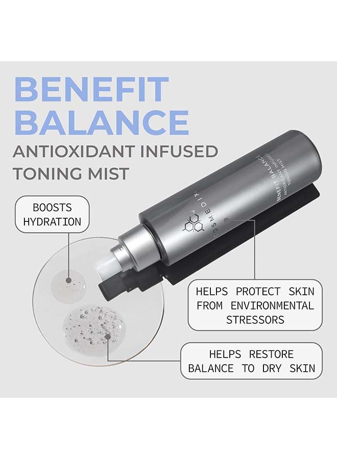 CosMedix Benefit Balance Antioxidant Infused Toning Mist Pore Refining And Skin Balancing Prep Mist | For Glowing Complexion 150ml - Image 2