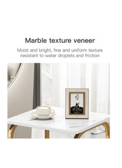 AGD Modern End Table With Storage Basket Sofa Side Table With Marble Design For Living Room  - Image 5