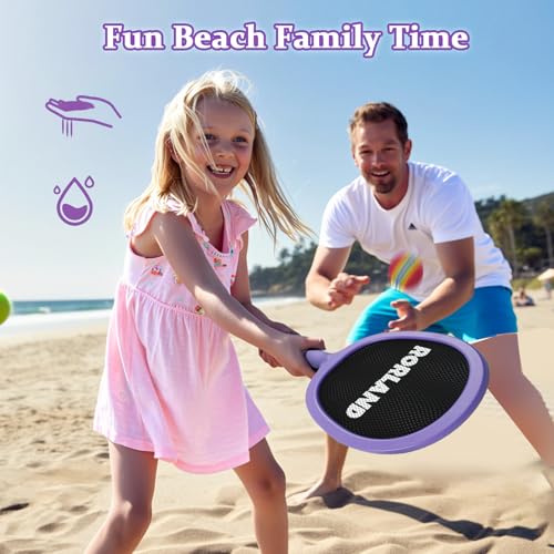 RORLAND Portable Paddles and Bouncy Balls Set for Kids or Adults Indoor Outdoor Activities Sport Game for Beginner or Intermediate Fun Play Swing Racket in Beach Pool Backyard Playground Lawn Park - Image 5