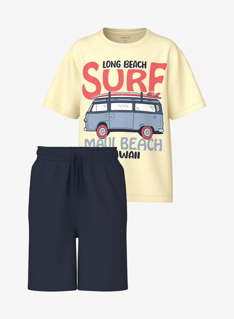 NAME IT Kids Graphic T-Shirt And Shorts Set