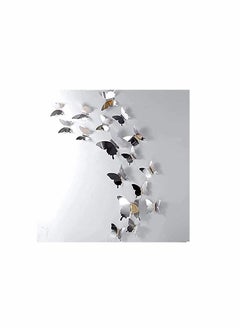 KASTWAVE Silver Butterfly Decorations, Material: These 3d butterfly wall stickers are made of plastic; Easy to use and no other tool required.3D Wall Decals, Wall Metallic Art Sticker, DIY/Man-Made/Removable/D 
