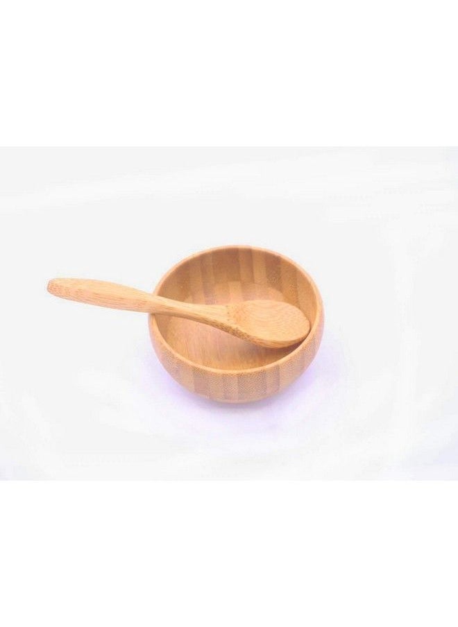 Elandy - 1Set(Bowl+Spoon) Bamboo Homemade Facial Pack Bowl With Mixing Spoon Spatuladiy Face Skin Care Cosmetic Makeup Beauty Tool Facial Cream Cosmetic Storage Containers Jars Pots - Image 1