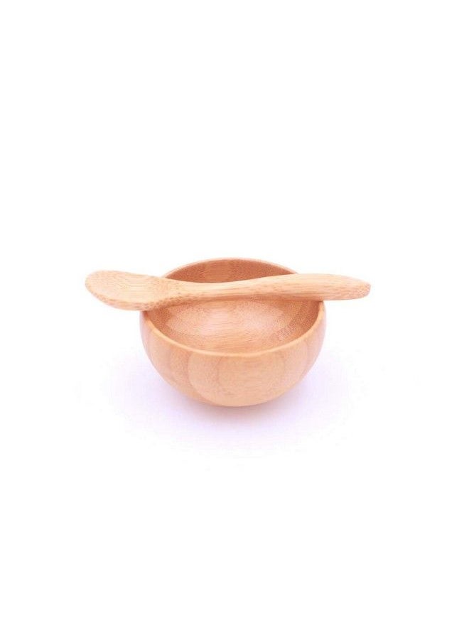 Elandy - 1Set(Bowl+Spoon) Bamboo Homemade Facial Pack Bowl With Mixing Spoon Spatuladiy Face Skin Care Cosmetic Makeup Beauty Tool Facial Cream Cosmetic Storage Containers Jars Pots - Image 1