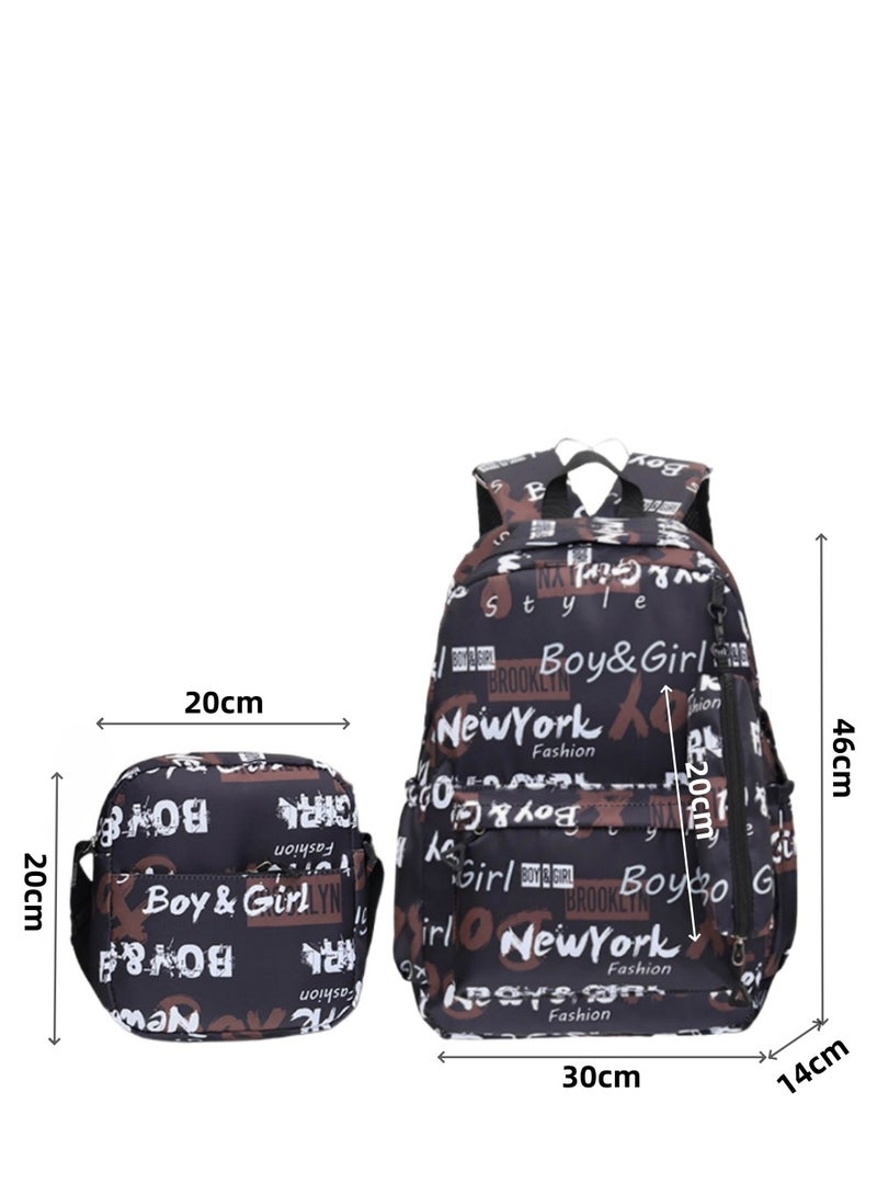 New York Fashion Fashionable Backpacks, Crossbody Bags, Student Schoolbags, Lightweight Schoolbags, Adjustable Shoulder Strap Schoolbags, Suitable for Students And Hobby Travelers. - Image 2