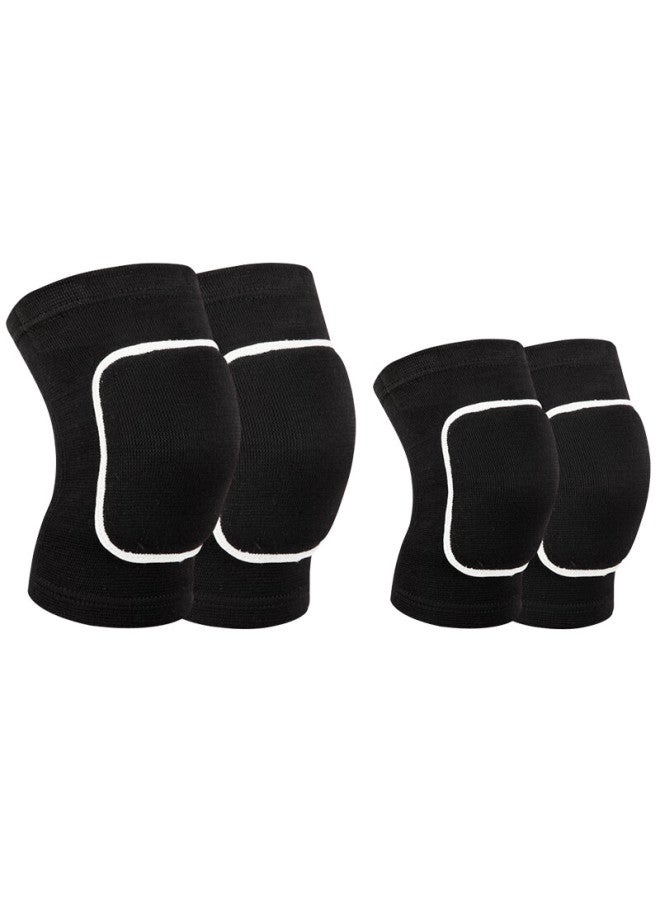 Chidong Children's Knee And Elbow Pads Set, Kids Basketball Thick Foam Dance Anti-collision Kneeling Knee Protectors, Black, 4 Pieces, Size M - Image 4