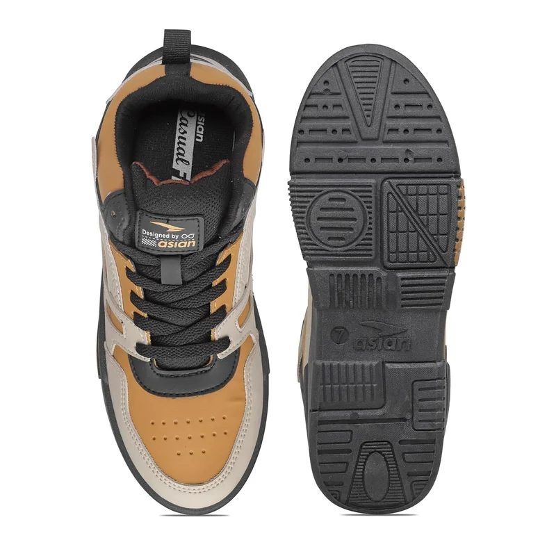 Asian Beige Mustard Casual Sneakers for Men and Boys