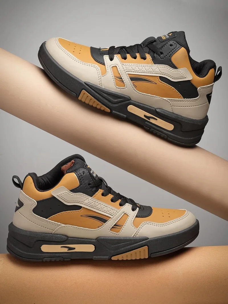 Asian Beige Mustard Casual Sneakers for Men and Boys