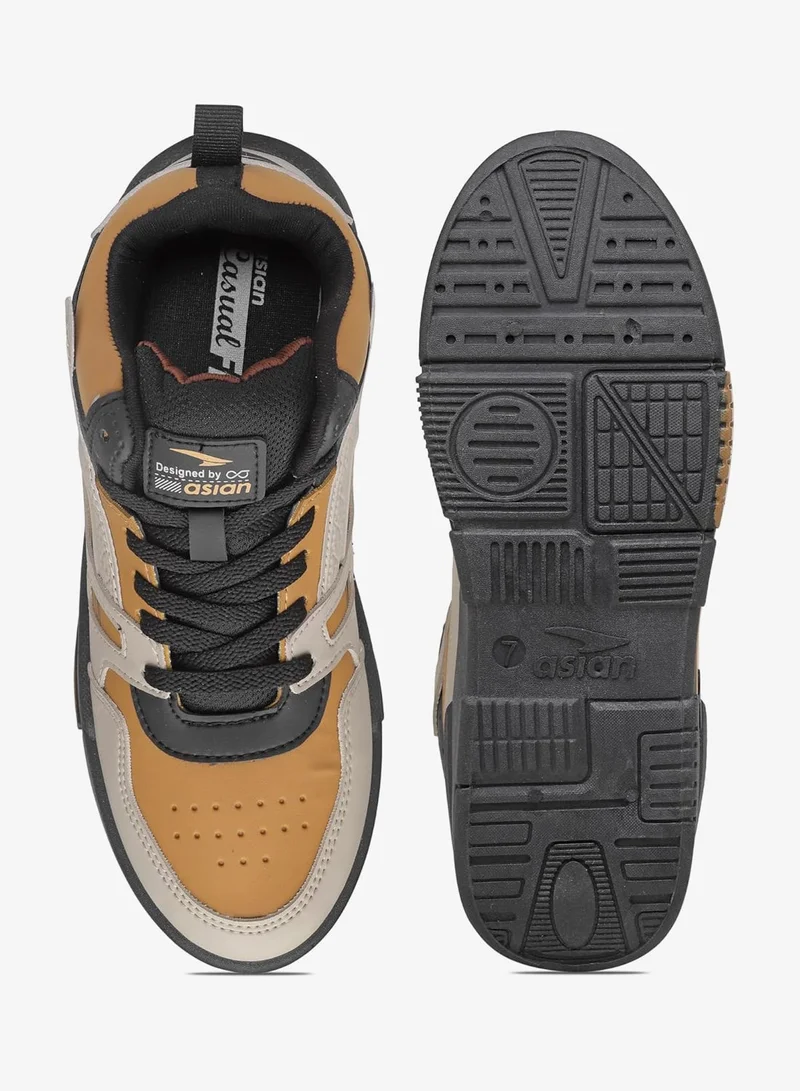 Asian  Beige Mustard Casual Sneakers for Men and Boys for Men | Best Price UAE
