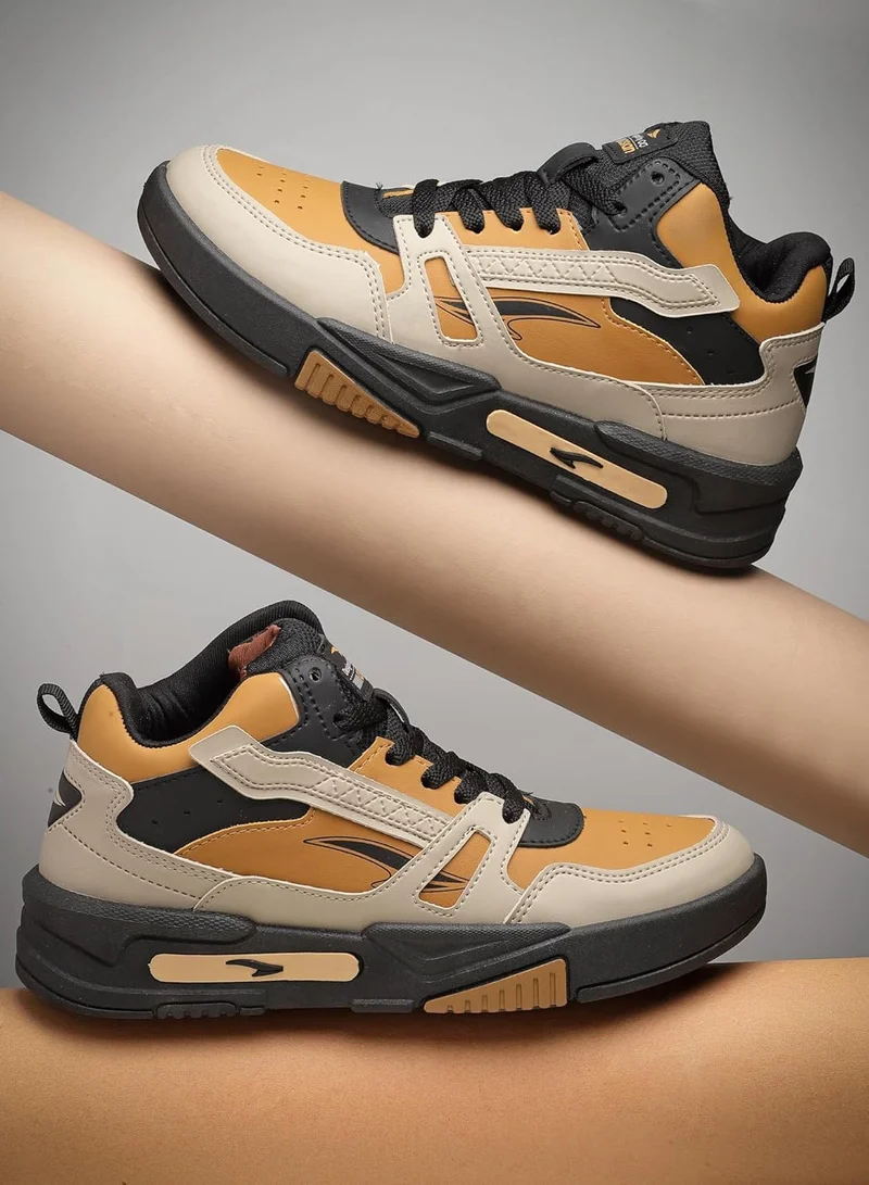 Asian  Beige Mustard Casual Sneakers for Men and Boys for Men | Best Price UAE