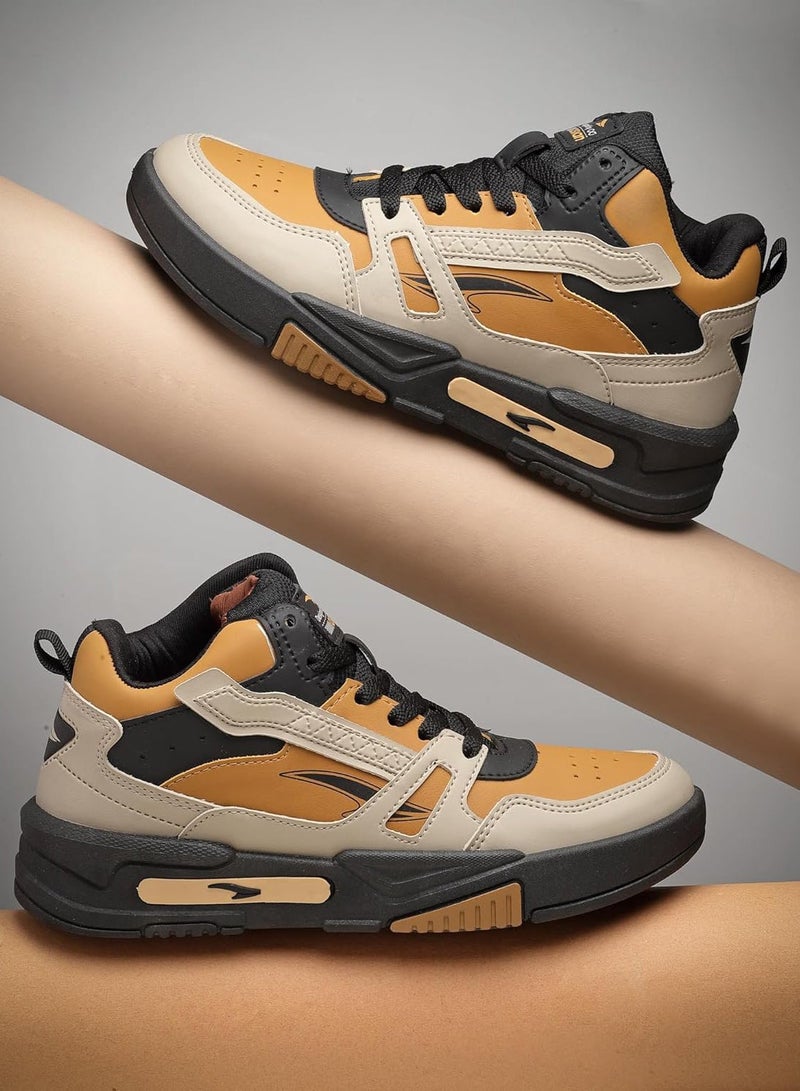 Asian Beige Mustard Casual Sneakers for Men and Boys - Image 3