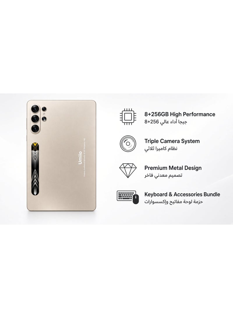 Umiio S26 Ultra 10.1-Inch Incell Android 15 Tablet, 16GB RAM, 1TB ROM, Dual SIM 5G & WiFi Connectivity, HD Touchscreen Display, Keyboard, Mouse, Stylus & Carry Bag Included, Portable Tablet PC for Work, Study, Gaming, Streaming, Browsing & Travel - Image 3