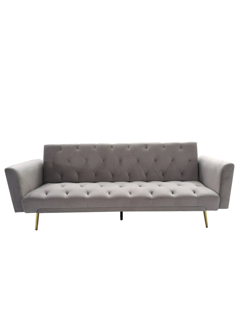 MAF furniture MAF Modern Office Fabric Linen-Like Velvet Sofa Chair Loveseat Square Handrail Sofa Beds Hotel Leisure Sofa Set Couch color - Grey  - Image 1