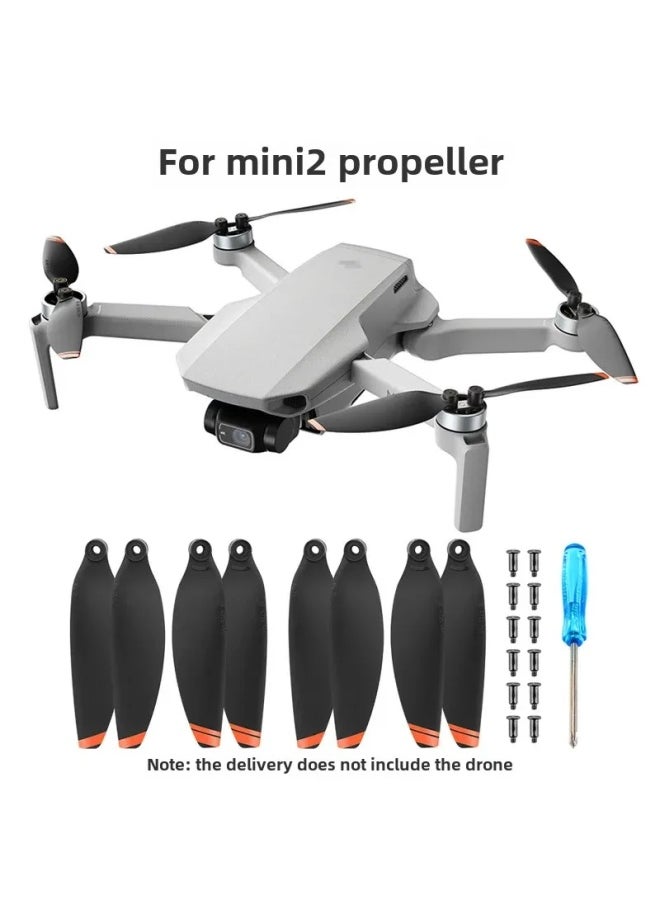 Generic - For DJI MINI2SE Propeller Leaf 4726FM Suitable For MINI SE/4K Spiral Propeller Noise Reduction Propeller Accessories-Color:Silver Edge Paddle 2 Pair - Image 1