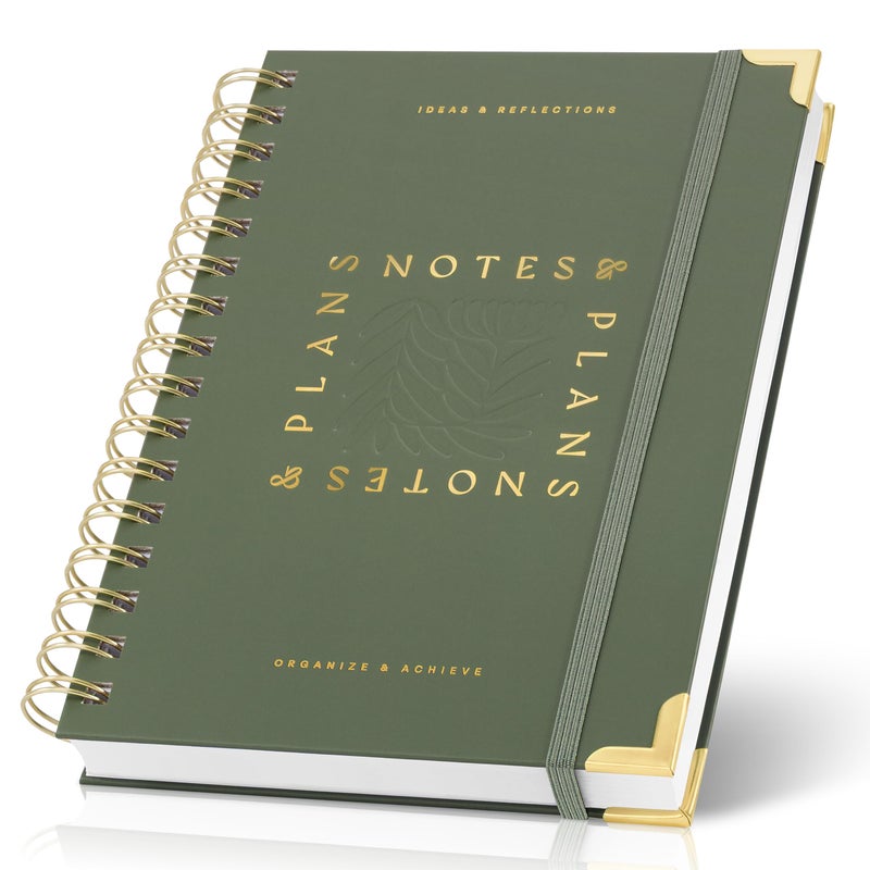 ZICOTO Aesthetic Daily Planner And Notebook With Hourly Schedule - Beautiful Spiral To do List Notepad For Work/Home to Organize Tasks And Appointments - Stylish School/Office Supplies Book For Women - Image 1