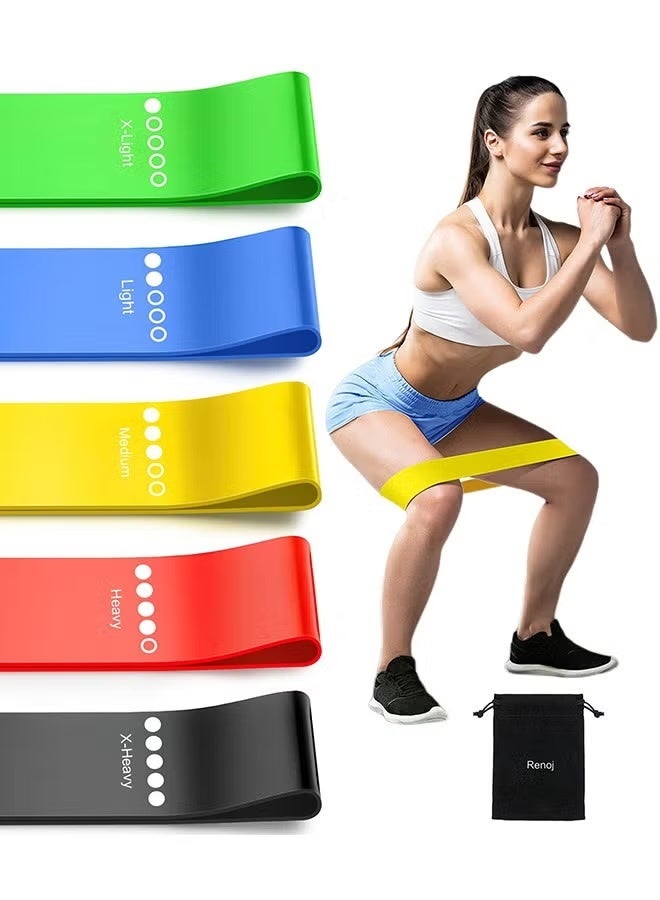 PRO ACTION Resistance band,Portable resistance bands for workout,Natural latex material,Heavy duty,5 different resistance levels,For Strength Training & Fitness Workouts, Pilates, Yoga Physical - Image 1