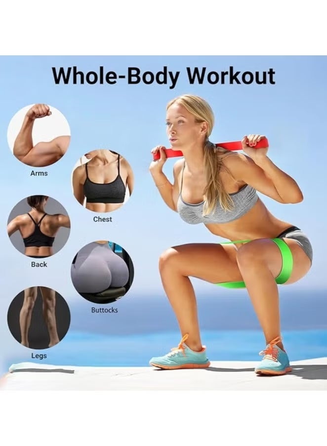 PRO ACTION Resistance band,Portable resistance bands for workout,Natural latex material,Heavy duty,5 different resistance levels,For Strength Training & Fitness Workouts, Pilates, Yoga Physical - Image 4