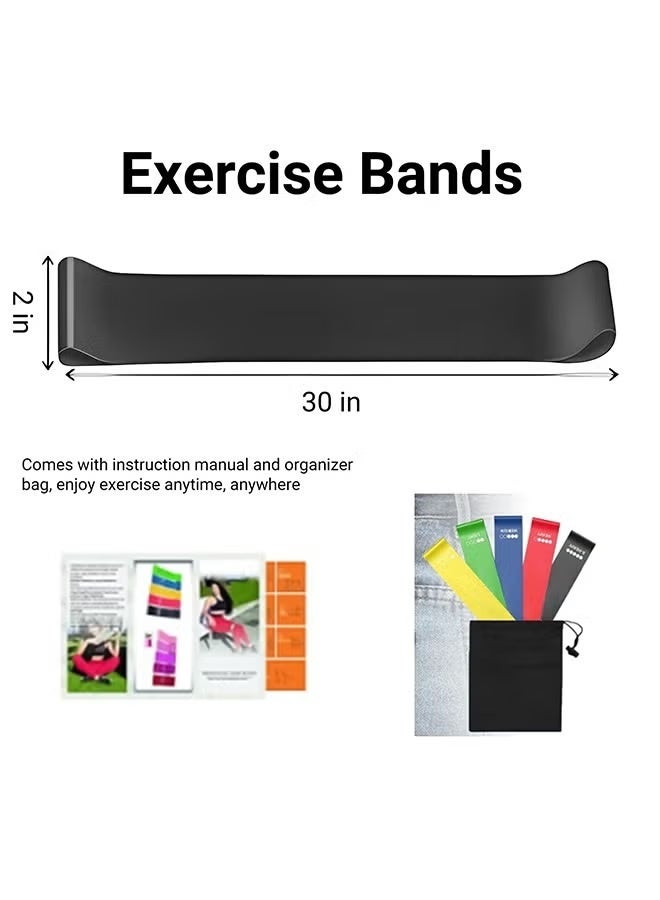PRO ACTION Resistance band,Portable resistance bands for workout,Natural latex material,Heavy duty,5 different resistance levels,For Strength Training & Fitness Workouts, Pilates, Yoga Physical - Image 2