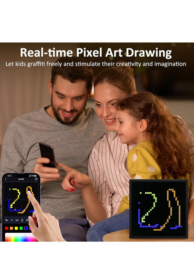 ماتريكس شاشة LED Pixel، لوحة فنية قابلة للبرمجة مقاس 16 × 16، التحكم في التطبيق، ساعة رقمية، ديكور الغرفة، شاشة Pixel Art، ملحقات ألعاب Pixel، إنشاء رسومات جرافيتي، رسوم متحركة - Image 4