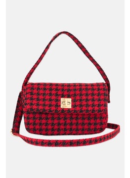 Women Houndstooth Cross Body Bag 26 L x 15 H x 5 W cm, Red - pzsku/Z9F40BF0C0F9B785AF842Z/45/_/1737642217/d62d9ae1-471f-4a05-b9ef-5ad95e8d0594