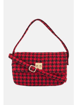 Women Houndstooth Cross Body Bag 26 L x 15 H x 5 W cm, Red - pzsku/Z9F40BF0C0F9B785AF842Z/45/_/1737642222/1ef71cea-11f3-43f9-9437-21ff90120740