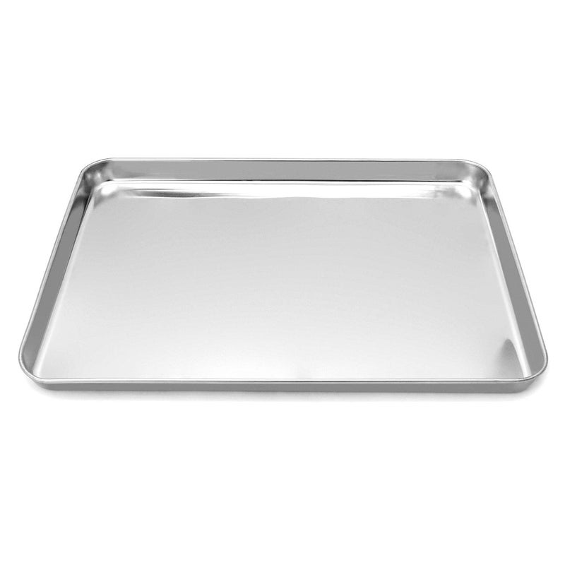 QWORK Stainless Steel Surgical Tray, for Medical Instruments, Tattoo, Surgical Supplies, 15 3/4"×11-13/16"×1", Flat Bottom Tray - Image 1