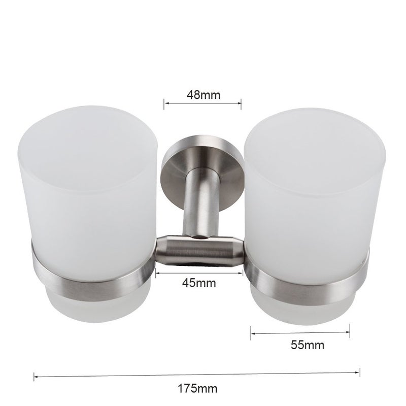 XVL Wall-Mounted Toothbrush Holder Double Holder, Brushed G1005 - Image 5