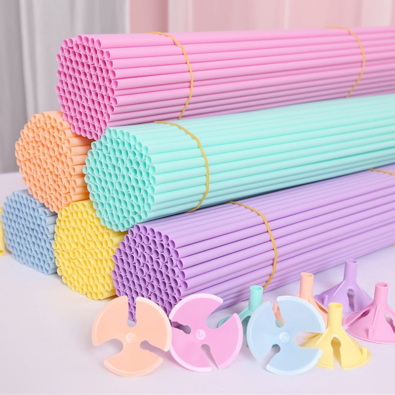 Balloon table floating wholesale birthday party transparent table floating bracket wedding celebration dining table bracket column floating road guide 32cm macarons/Rod + support (100 sets) 