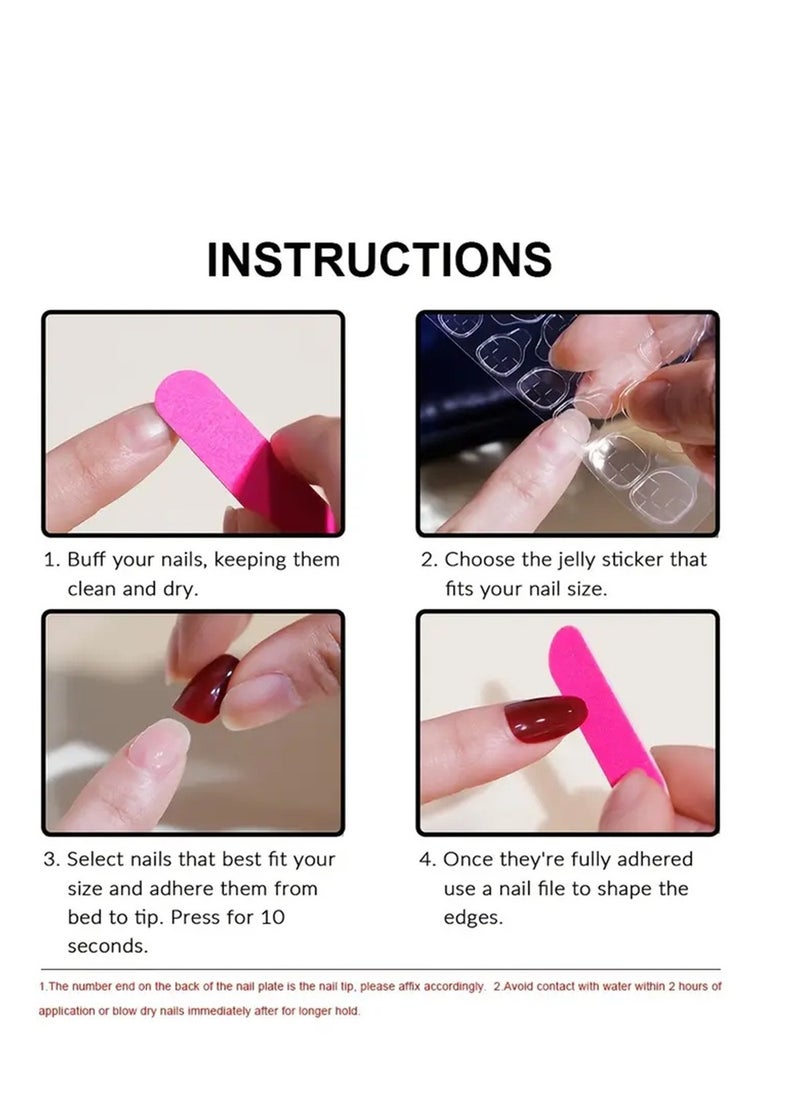 SYNSYB French Tip Press On Nails - Package Soft Gel French Fake Nails Short, Salon-quality Press On Nails, Seamless Glue-on Nails for Woman Nail Art Manicure  - Image 5
