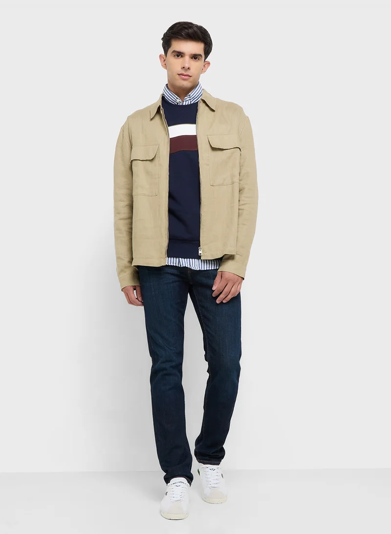 LACOSTE Colorblock Crew Neck Sweatshirt
