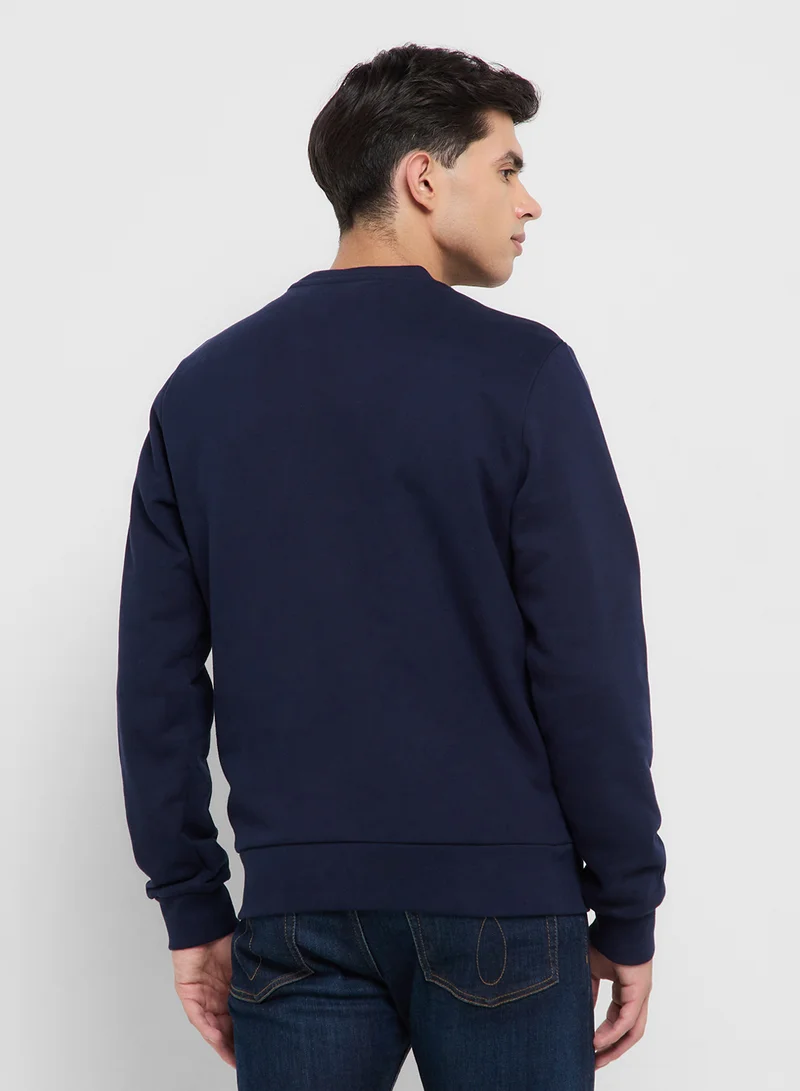 LACOSTE Colorblock Crew Neck Sweatshirt