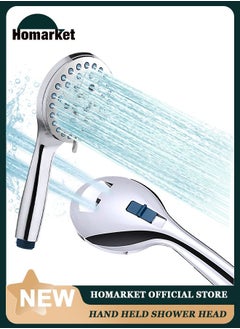 High Pressure 7-mode Handheld Shower Head - Anti-clog Nozzles, Built-in Power Wash to Clean Tub, Tile and Pets-The Perfect Detachable Shower Heads for Bathroom Upgrade