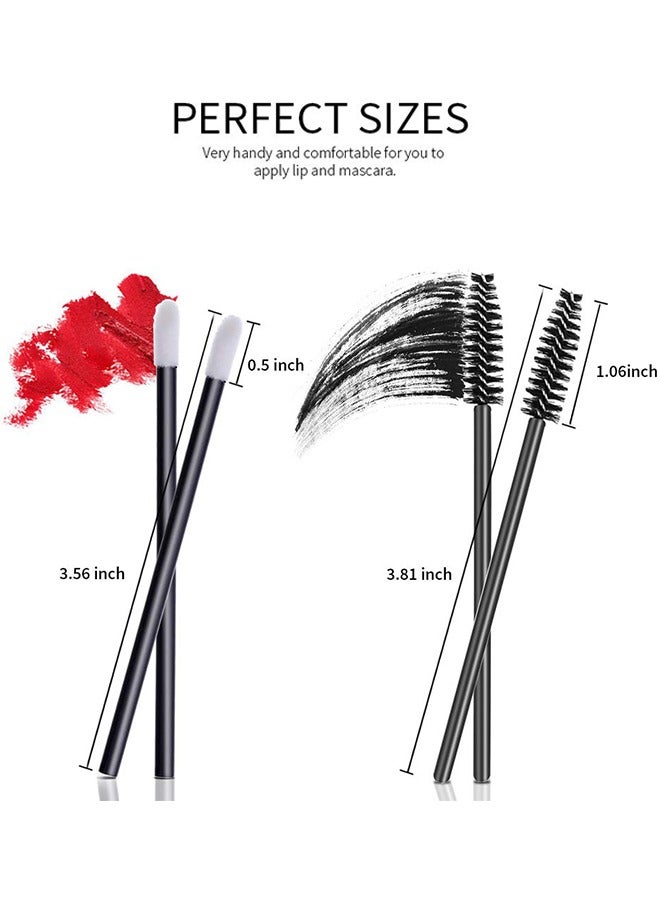 50-Piece Disposable Lip Gloss Wands Tool Kit Black, 50-Piece Disposable Eyelash Mascara Applicator Wand Brush Black - Image 4