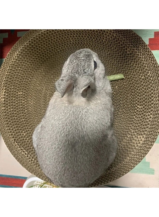 Rabbit Claw Grinding Board Toy Rabbit Claw Grinding Sleeping Pad To Relieve Boredom And Bite Resistant Pet Dwarf Rabbit Supplies-Color:Yellow Green Round Medium Size 48*32*8  - Image 4