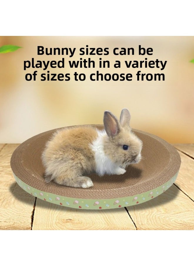 Rabbit Claw Grinding Board Toy Rabbit Claw Grinding Sleeping Pad To Relieve Boredom And Bite Resistant Pet Dwarf Rabbit Supplies-Color:Yellow Green Round Medium Size 48*32*8  - Image 3