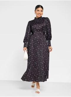 ELLA Ditsy Print Dress With Puff Sleeves  - Image 1