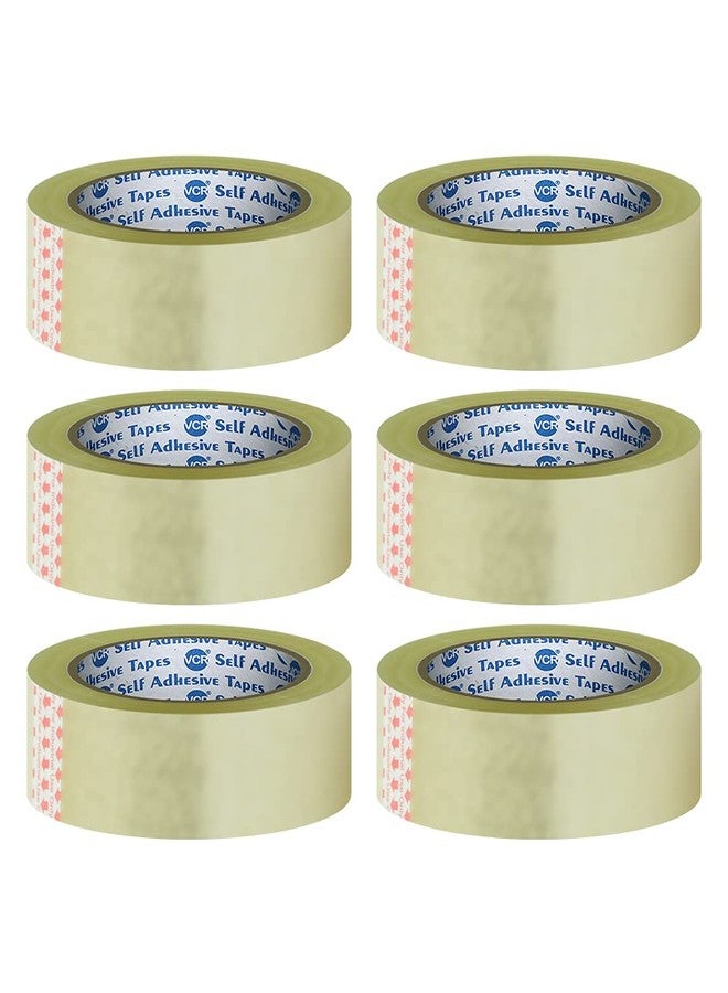 VCR Self Adhesive Transparent Cello Tape - 65 Meters in Length - 24mm / 1" Width - 6 Rolls Per Pack - BOPP Industrial Packaging Tape for E-Commerce Box Packing, Office and Home use - Image 2