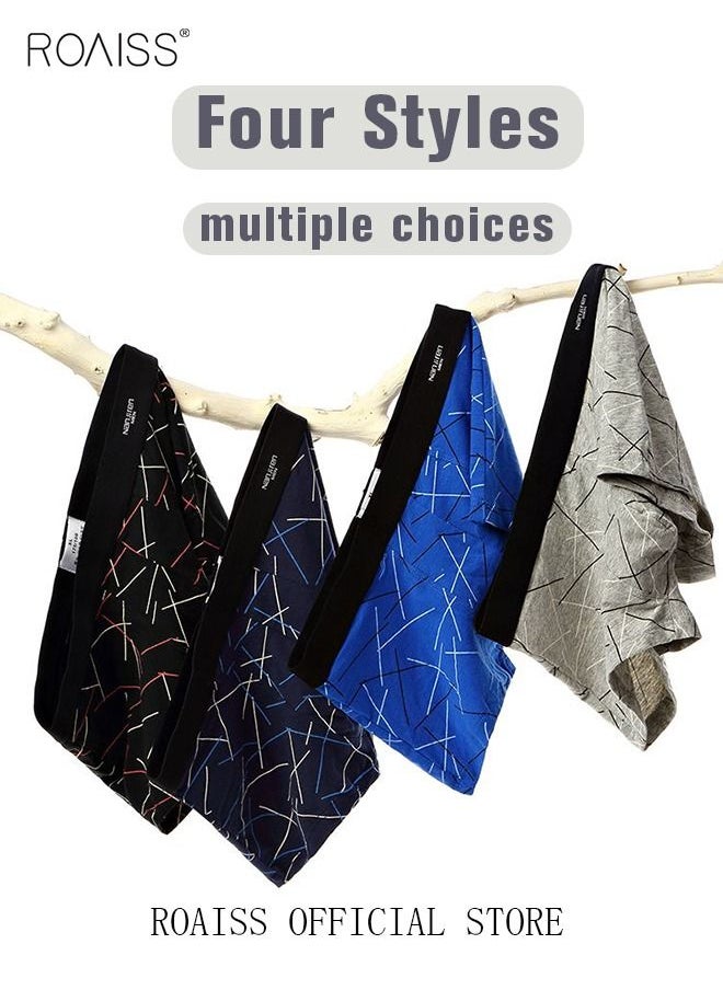 roaiss - Set of 4 Men's 95% Cotton Boxer Shorts Breathable Soft Underwear Summer High Stretch Seamless Underwear - Image 1