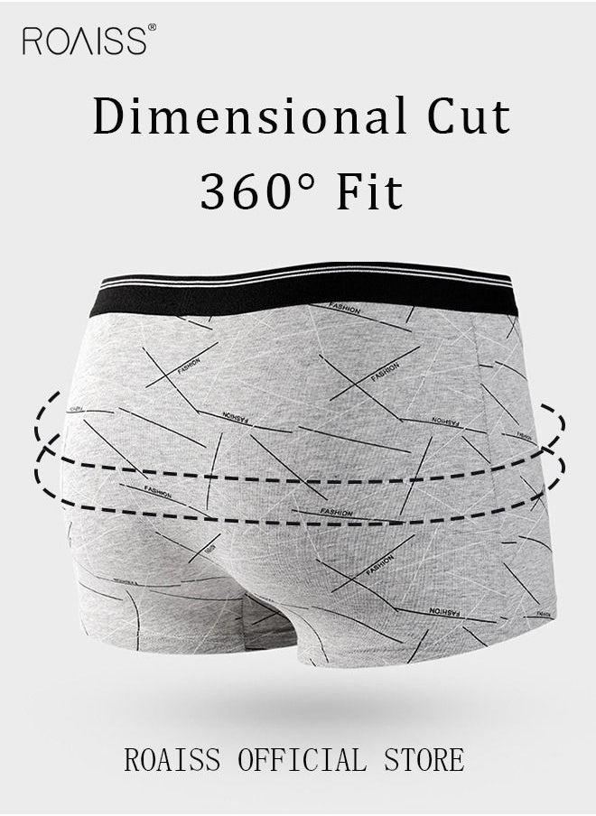 roaiss - Set of 4 Men's 95% Cotton Boxer Shorts Breathable Soft Underwear Summer High Stretch Seamless Underwear - Image 1